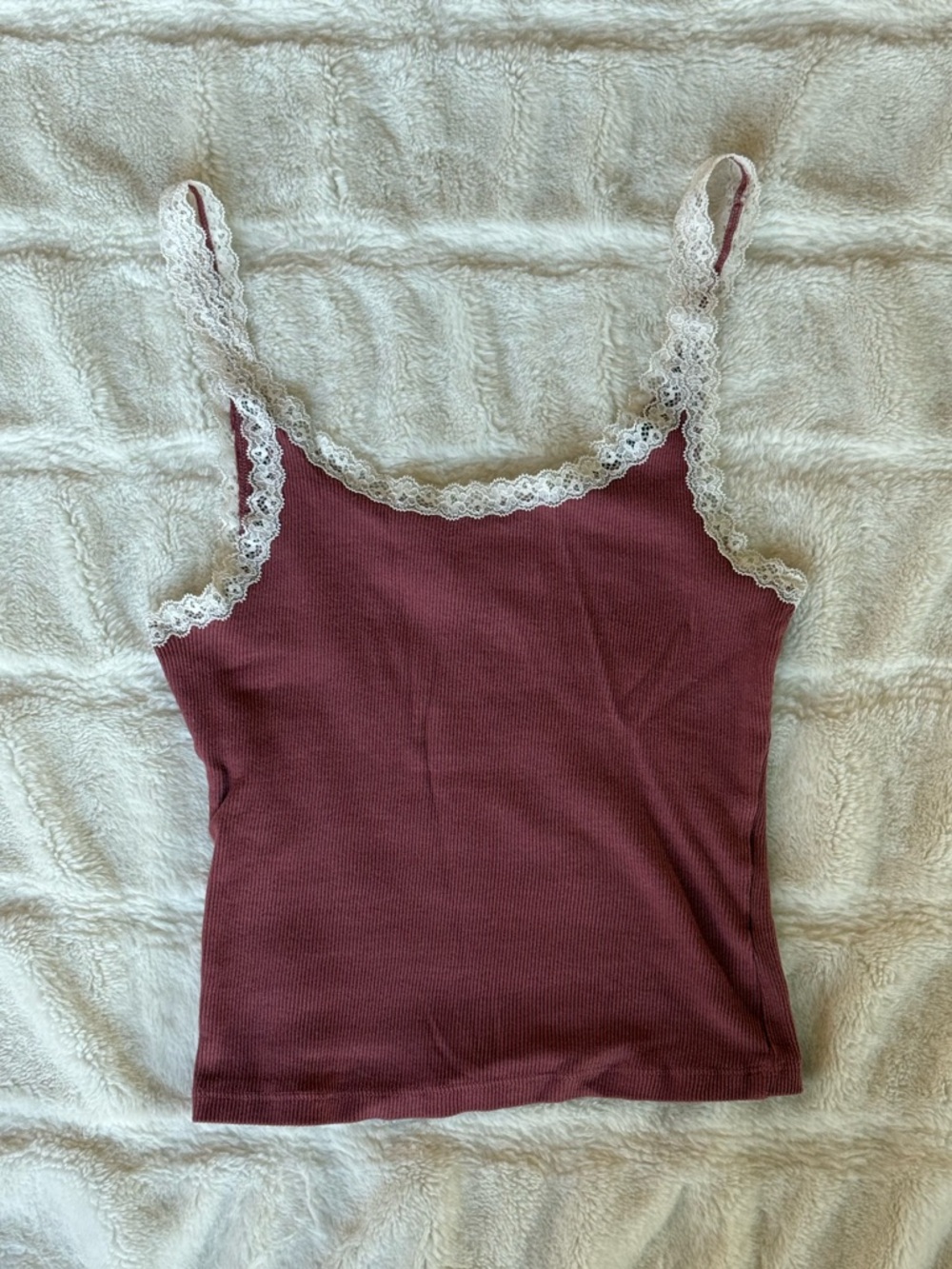 H&M lace trim ribbed tank